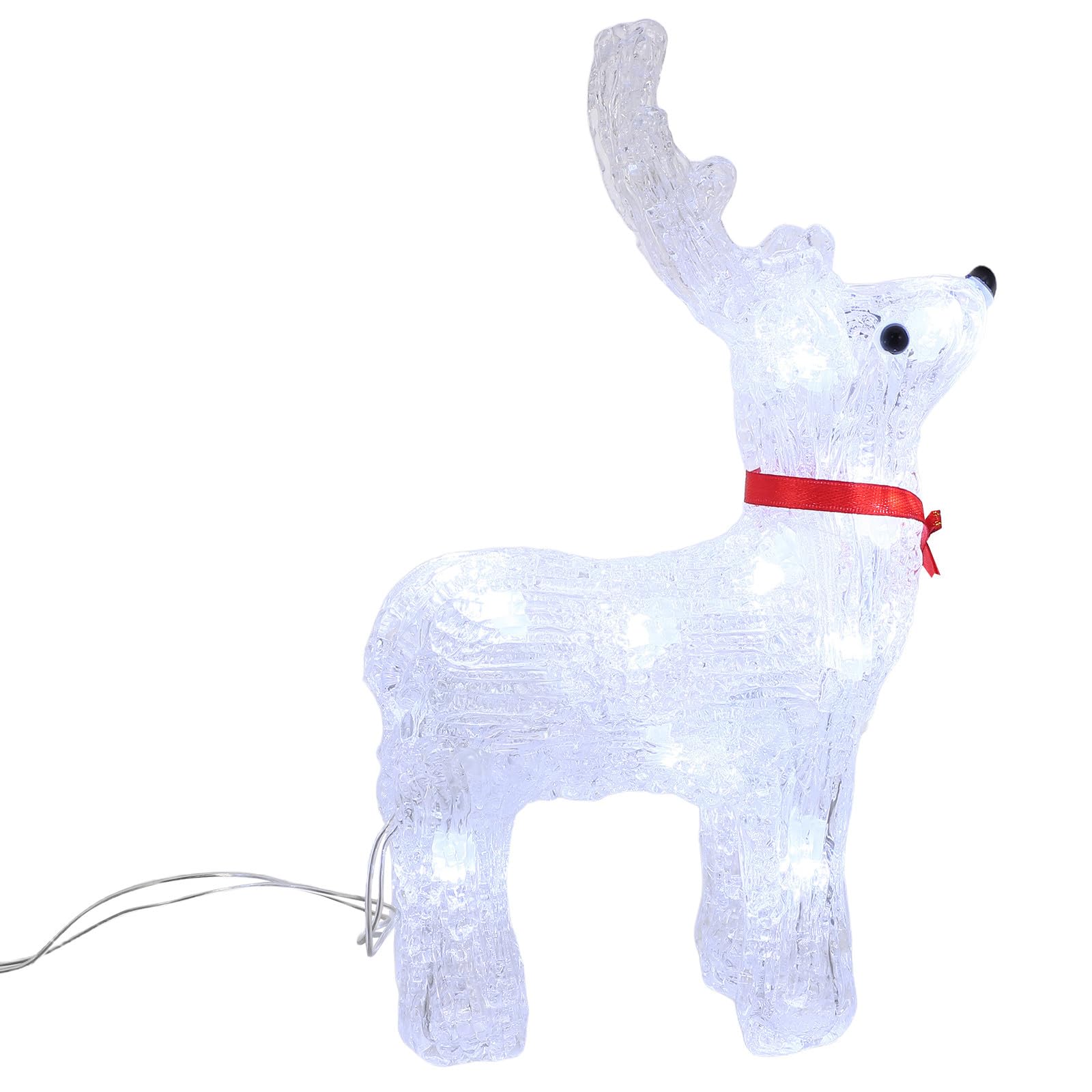Renne de Noël lumineux LED en plastique figurine de table fête