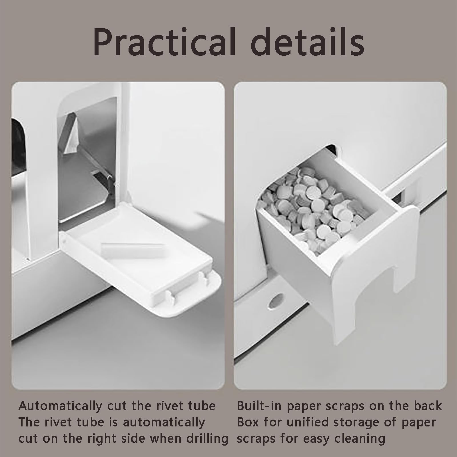 Macchina perforatrice e rilegatrice Manuale, Diametro di Perforazione 5,2 mm, Raccoglitore per buoni contabili con 110 Tubi a Rivetto per Ufficio contabile