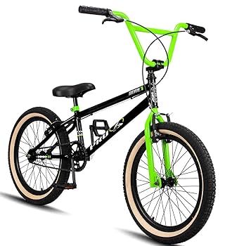 自転車本体 BMX Verde Bicicleta Aro 20 BMX PRO X S1 Pneus Faixa Bege V-Brake e
