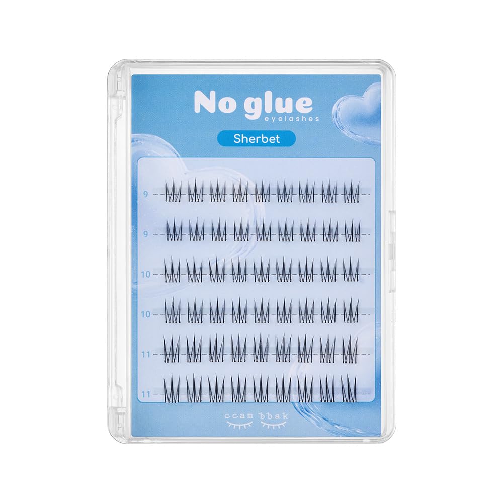 CCAM BBAK No-Glue Self-Adhesive Cluster Lashes, Sherbet (Clear&Pure)