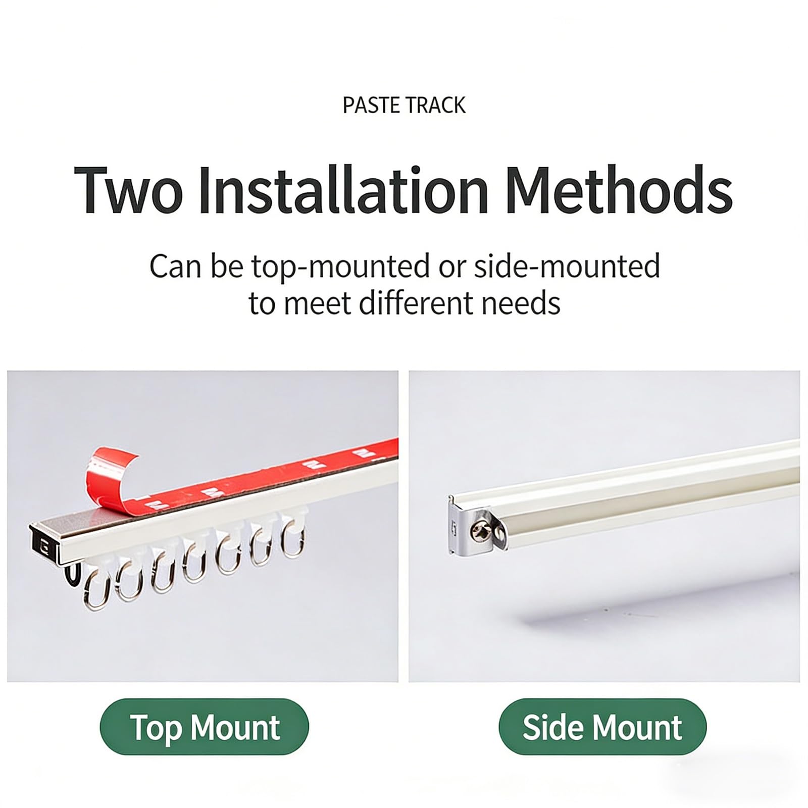 Rail De Rideau En Alliage D'aluminium À Voie, Rail De Rideau De Plafond Autocollant, Aucun Perçage Requis, Adapté Aux Séparateurs De Pièce, Aux Armoires De Rangement.(Top-mounted,250cm(8.2ft))