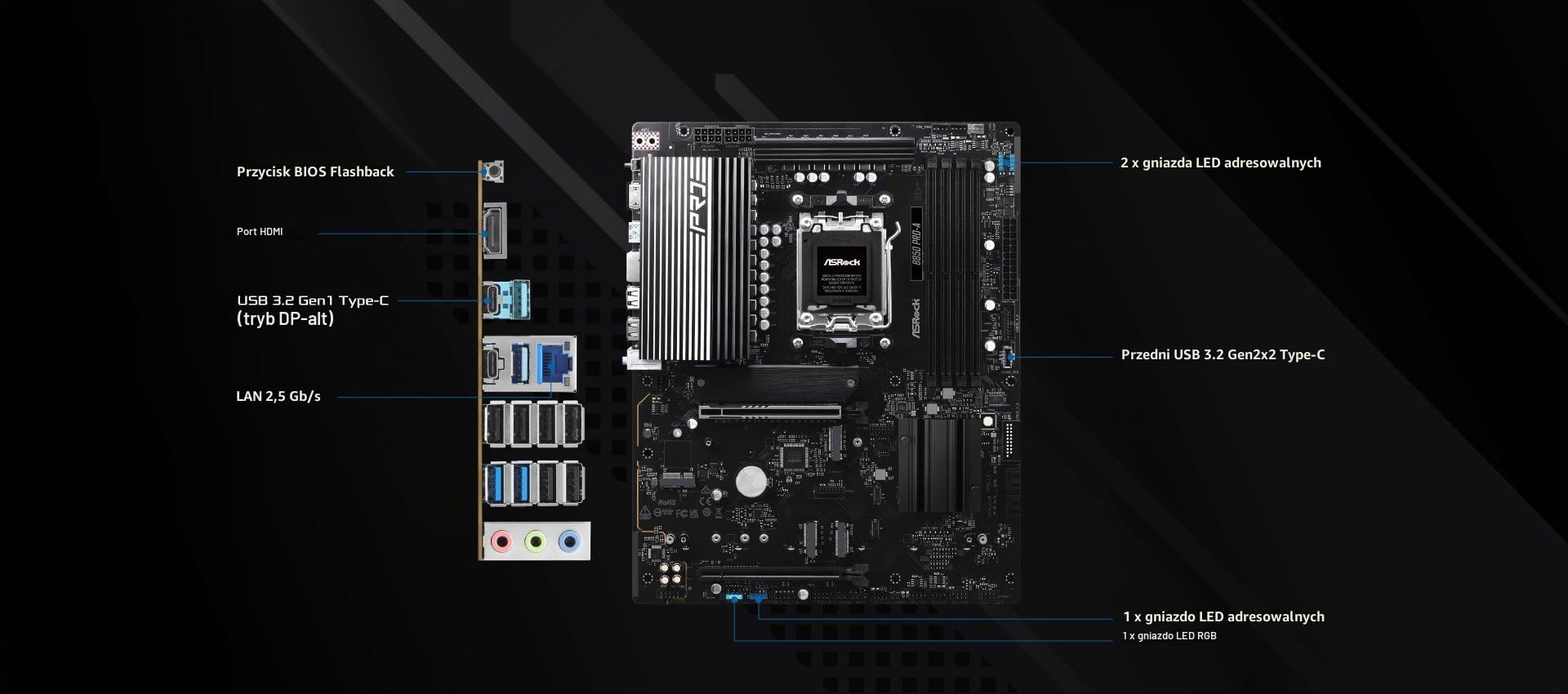 MB ASRock AMD AM5 B850 Pro-A