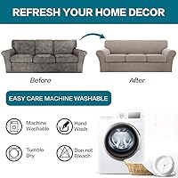 Vista 91 de Turquoize 2 fundas para silla, fundas para silla de sala de estar, sofá, funda de sofá con fundas de cojín individuales, fundas de muebles para Azul