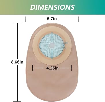 VLOOKUP 20 PCS Colostomy Bags,Ostomy Supplies,One-Piece Closed Ostomy Bags for Ileostomy Stoma Care