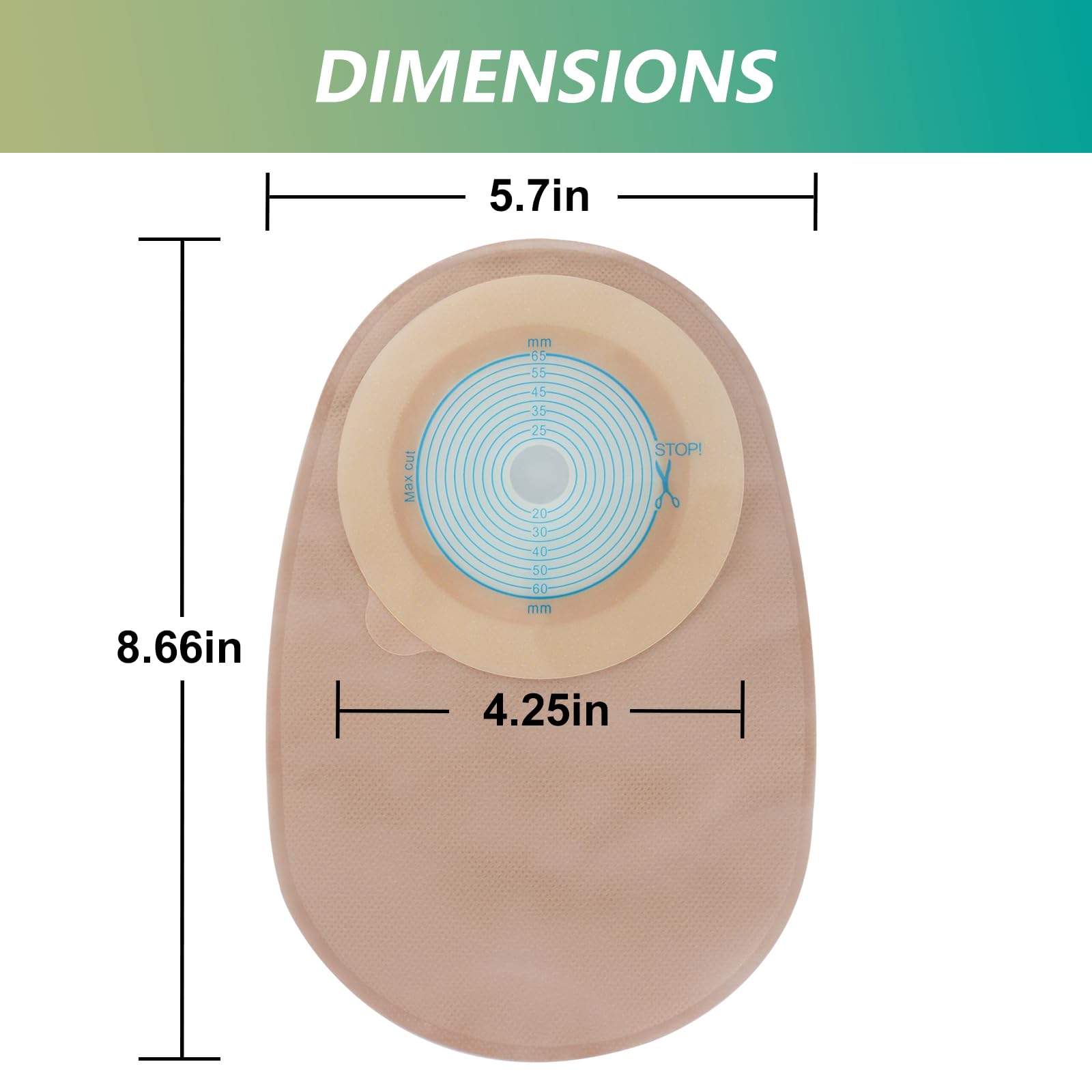 VLOOKUP 20 bolsas de colostomía, suministros de ostomía, bolsas de ostomía cerradas de una pieza para el cuidado del estoma de ileostomía