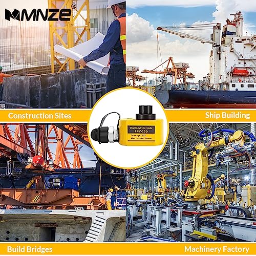 Image of 20T 30mm /1.2 inch Stroke Hydraulic Cylinder Low Profile Jack Multi-Section Ram Jack Lifting Cylinder for Machinery Ship Bridge Construction