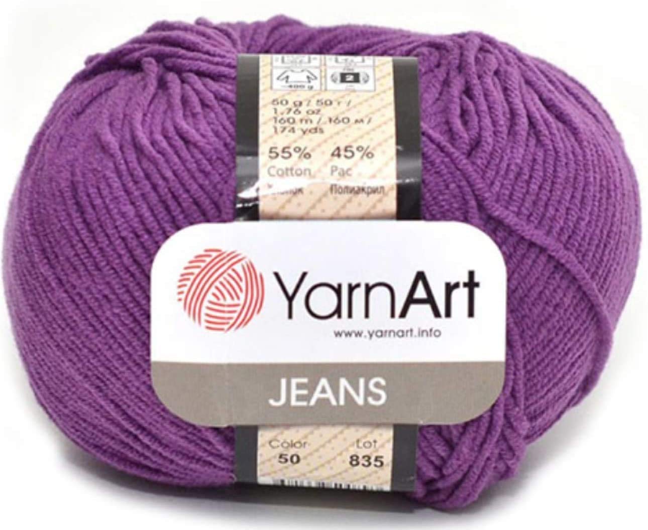 55% Cotton 45% Acrylic YarnArt Jeans Sport Yarn 1 Skein/Ball 50 gr 174 yds (50) โ image 1