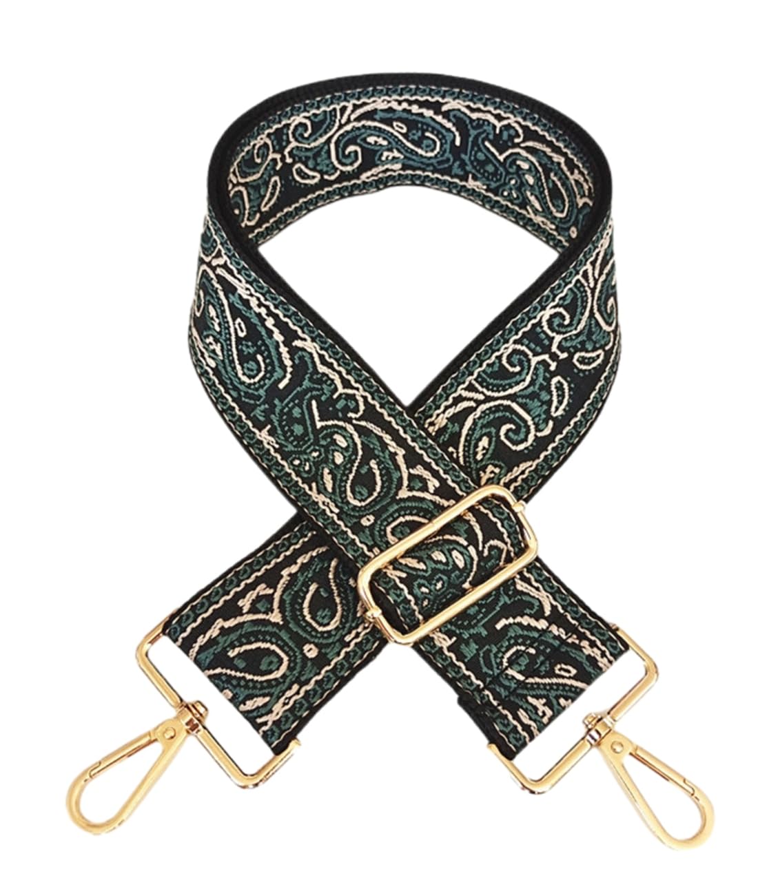 Zhiheng 1pc Adjustable Strap Replacement 2in Wide Paisley Jacquard Belt Purse Charms for Crossbody Guitar Camera Bag