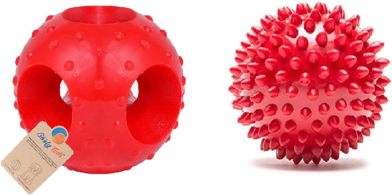 Goofy Tails Toys Combo for Dogs, Hole + Spike Ball for Dog, Durable Ball for Dog, for Aggressive Chewers, Safe and Non-Toxic Chew Toys for Dogs, Ideal Fetch Pet Toy for All Breeds