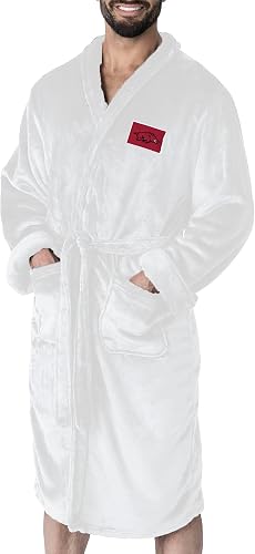 Northwest NCAA Arkansas Razorbacks Silk Touch Bathrobe, White Out, L/XL