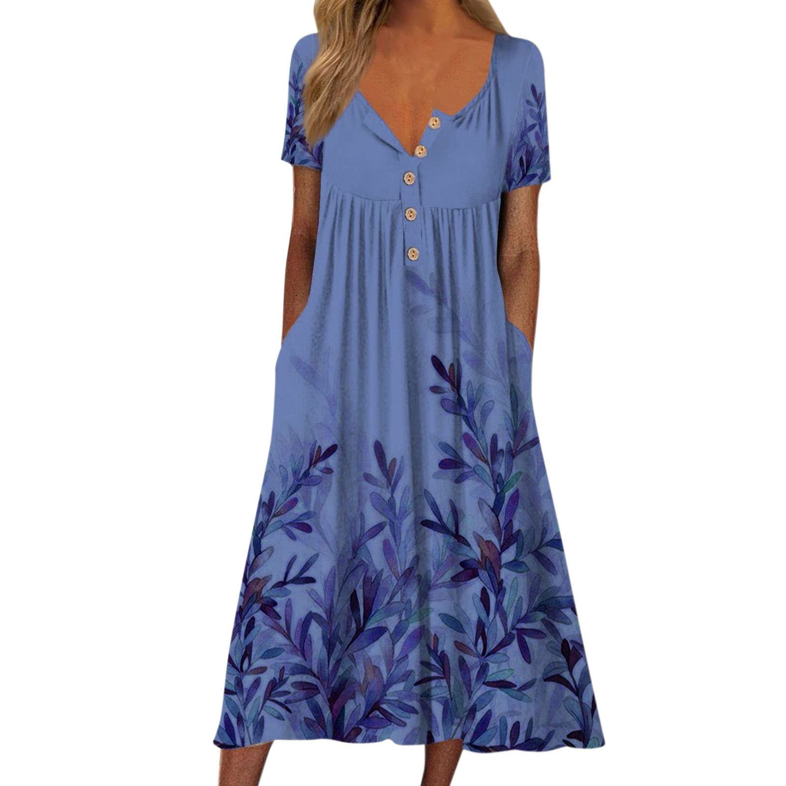 Robe d'été légère coupe droite longue masquant les imperfections - 8