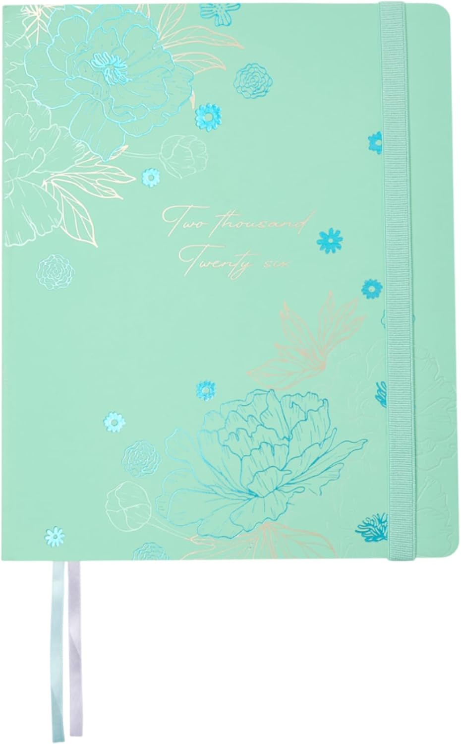 Diary 2026 - A5 Size (16.5x20.5 cm), Week-to-View, 12-Month Annual Planner January to December, Soft Faux Leather Cover, Dual Bookmark, Elastic Band, Spanish & English - Maia