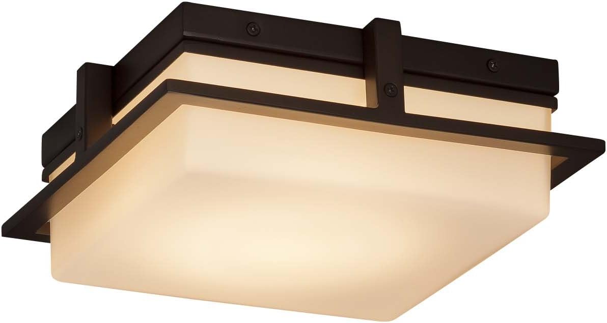 FSN-7560W-OPAL-DBRZ Avalon Flush-Mount, 10"L x 10"W x 3.5"H, Dark Bronze