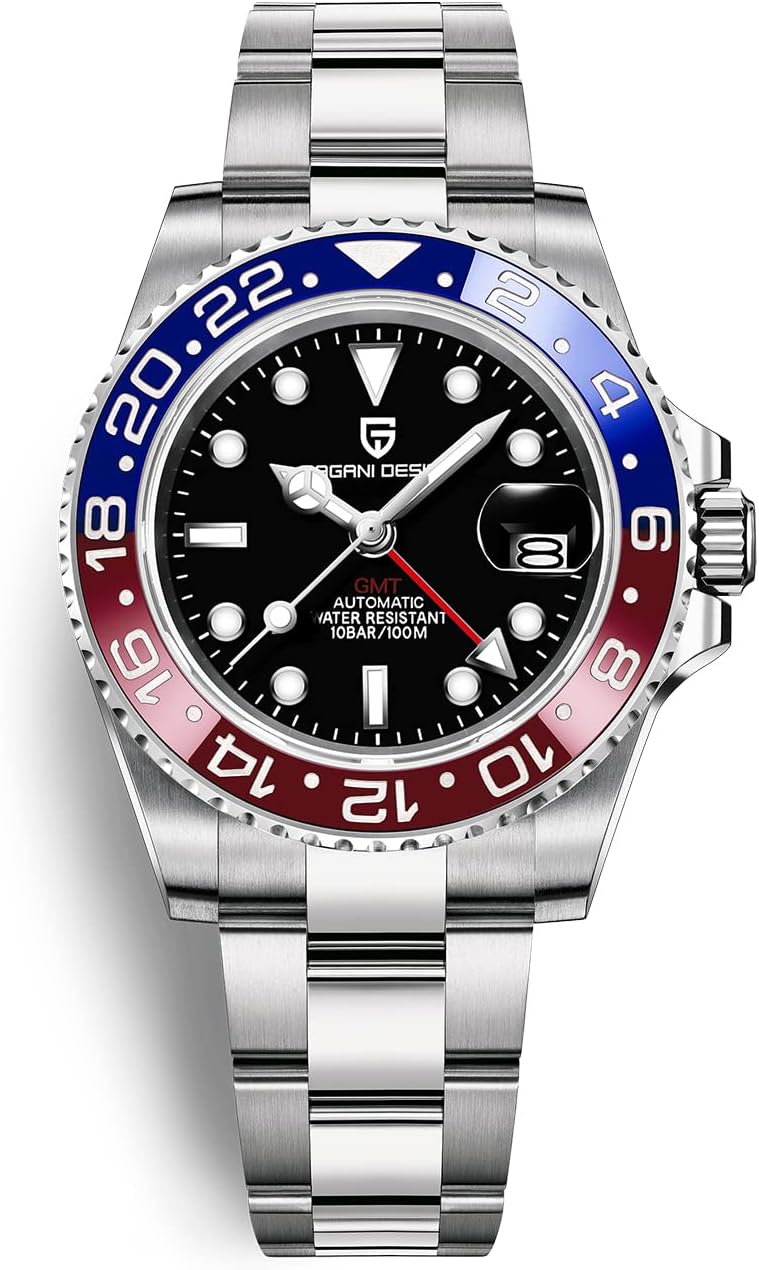 Men Watch Pagani Design GMT Watches for Men Automatic 40MM Date 100M Waterproof Stainless Steel Sapphire Glass Mechanical Wristwatches PD-1662