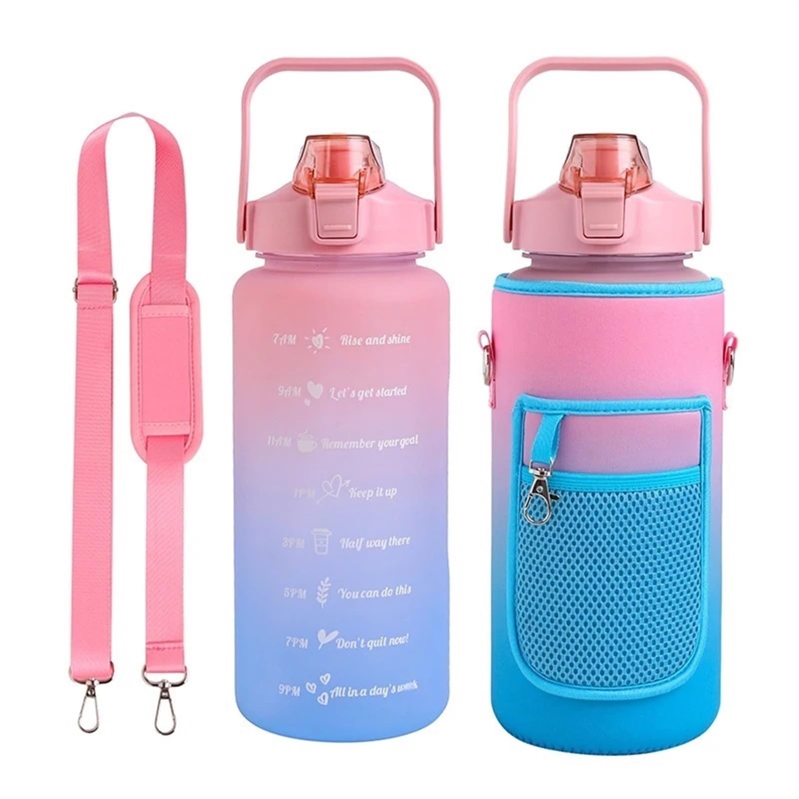 Pichet de fitness de 2L gourde rose ERICAT pour le camping en plein air et la musculation
