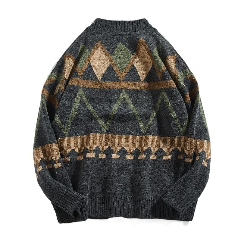 El Nuevo Cárdigans for Hombre suéteres con Cuello en V Simple con Botones Tejido a Rayas Suelto Tacto Suave Manga Larga Invierno