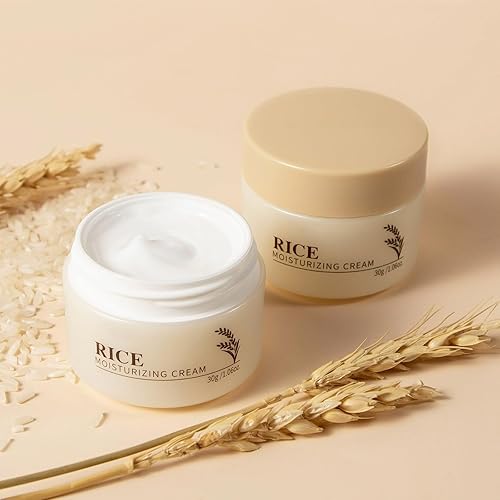 Miniatura 2 de Set de cuidado de la piel - Crema hidratante facial de arroz y suero de arroz (2 productos) hidratante para cara, objetivos hidratantes, sequedad,
