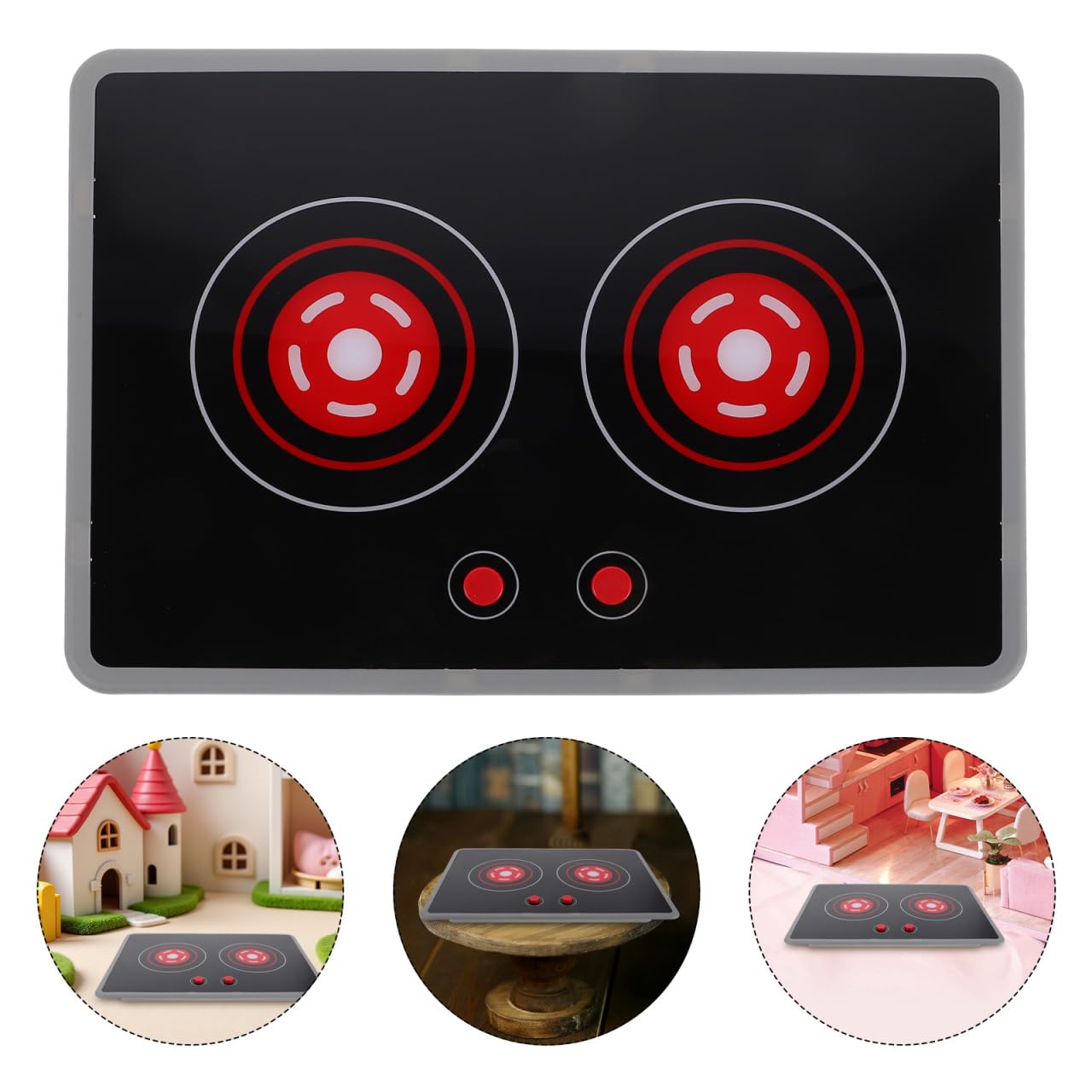 Milisten Plaque de Cuisson Induction Jouet pour Enfants - Cuisinière Électrique Miniature avec Sons et Lumières - Accessoire de Cuisine Réaliste pour Jeux de Rôle Fille et Garçon