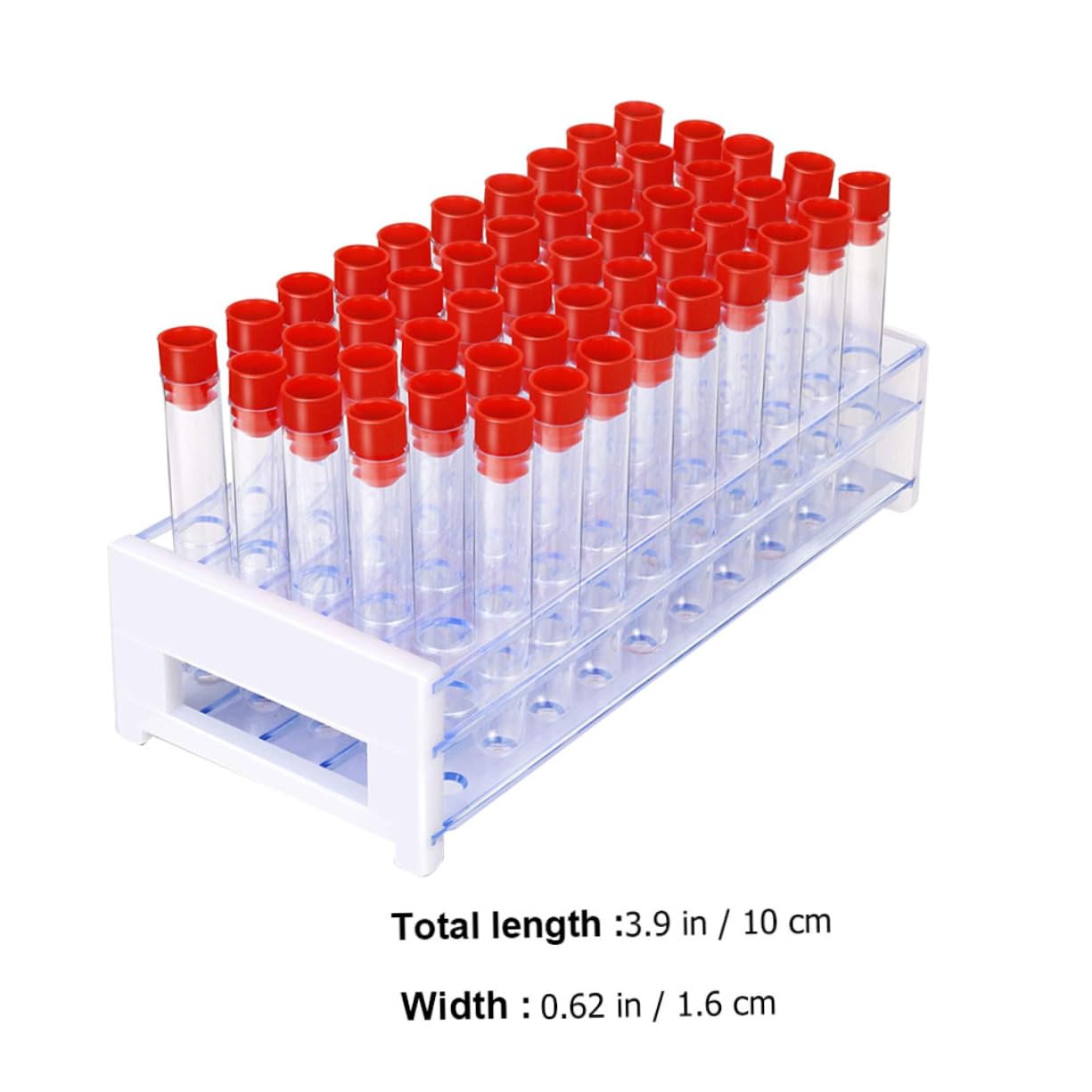 LIFKOME 50pcs Plastic Test Tubes Lids Chemistry Experiment Equipment Test Tube Rack Safe Plastic Material Teaching Tool Set
