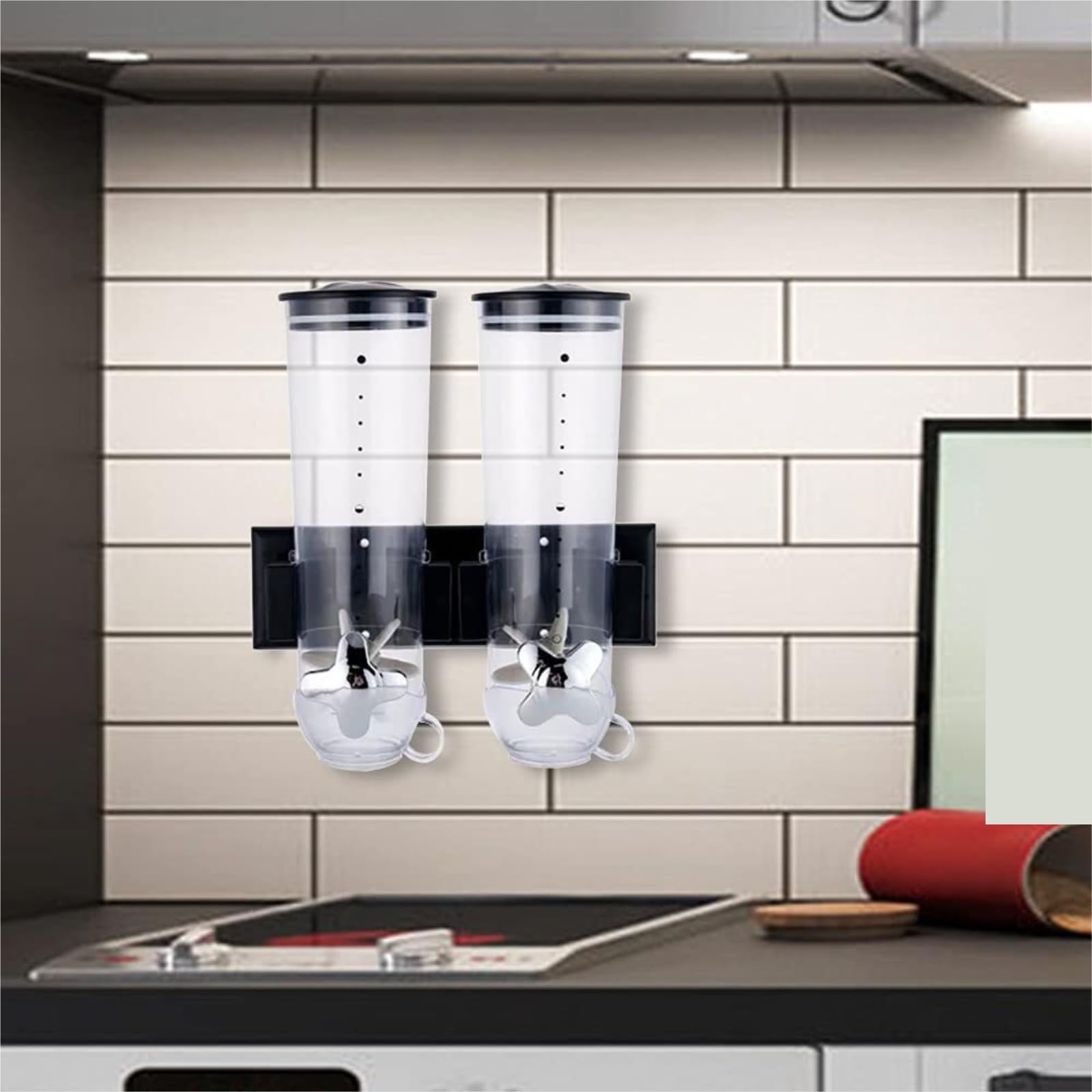Dispenser Cereali Da Colazione Distributore Da Parete Contenitore Per Cereali Barattolo Per Snack Da Cucina Contenitore Per Cereali Contenitore Multi-scomparto Contenitore Cereali(Blue,Silver)