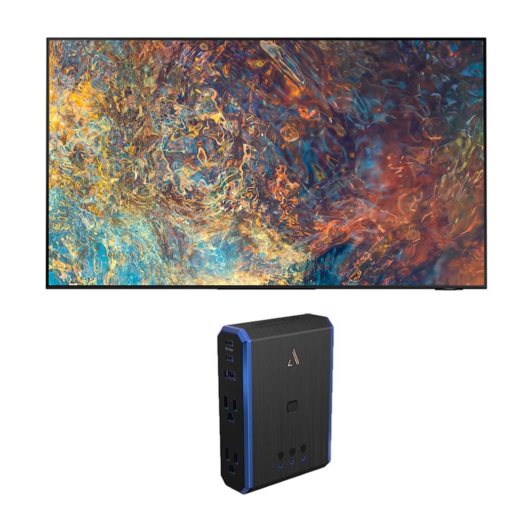 SAMSUNG QN98QN90AA 98 Inch Neo QLED QN90 Series 4K Smart TV with a 5S-PS4-US1 4-Outlet Power with Omniport USB (2021)