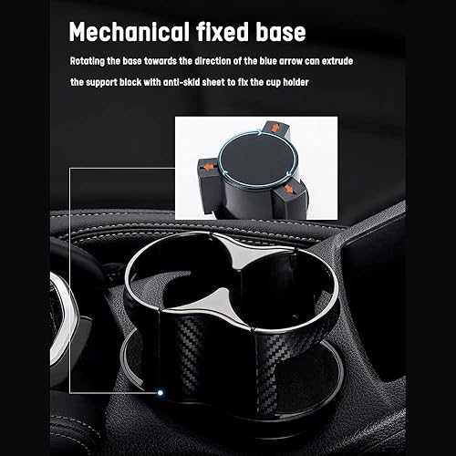 Miniatura 4 de Adaptador expansor de portavasos de coche 2 en 1, organizador multifuncional con rotación de 360 grados ajustable, para barcocaravana