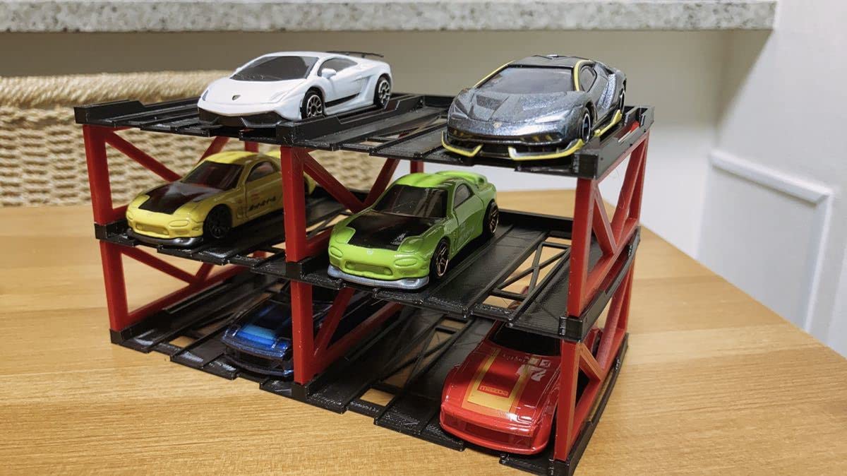 Amazon.co.jp: 1/64ミニカー トミカサイズ 12台収納ガレージ 色