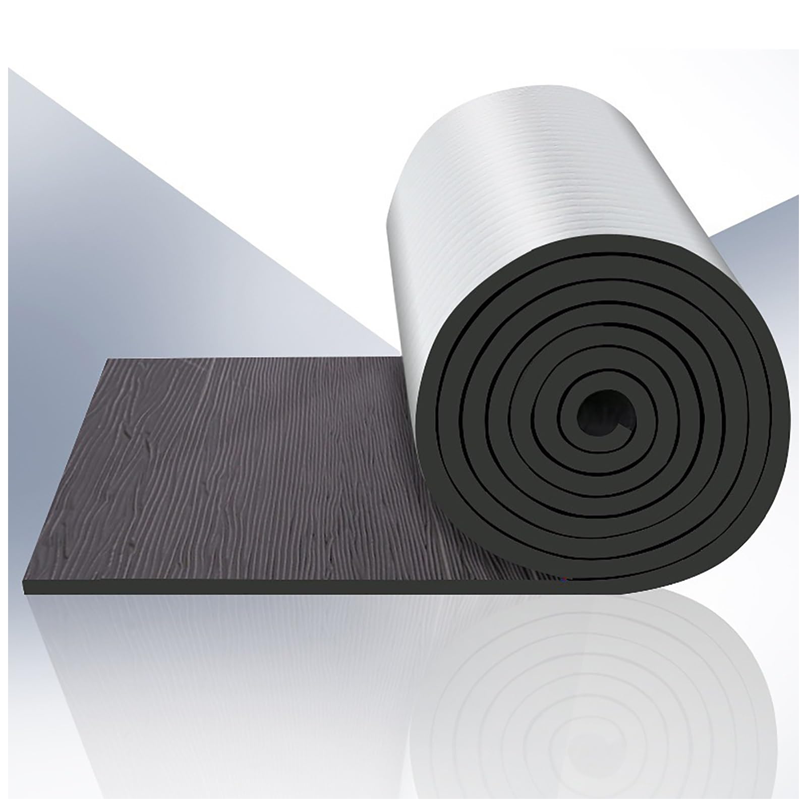 Rotolo di schiuma isolante autoadesiva in alluminio, barriera termica riflettente, foglio fonoassorbente impermeabile for soffitta, tetto, porta del garage, parete del condotto(10mm——3㎡)
