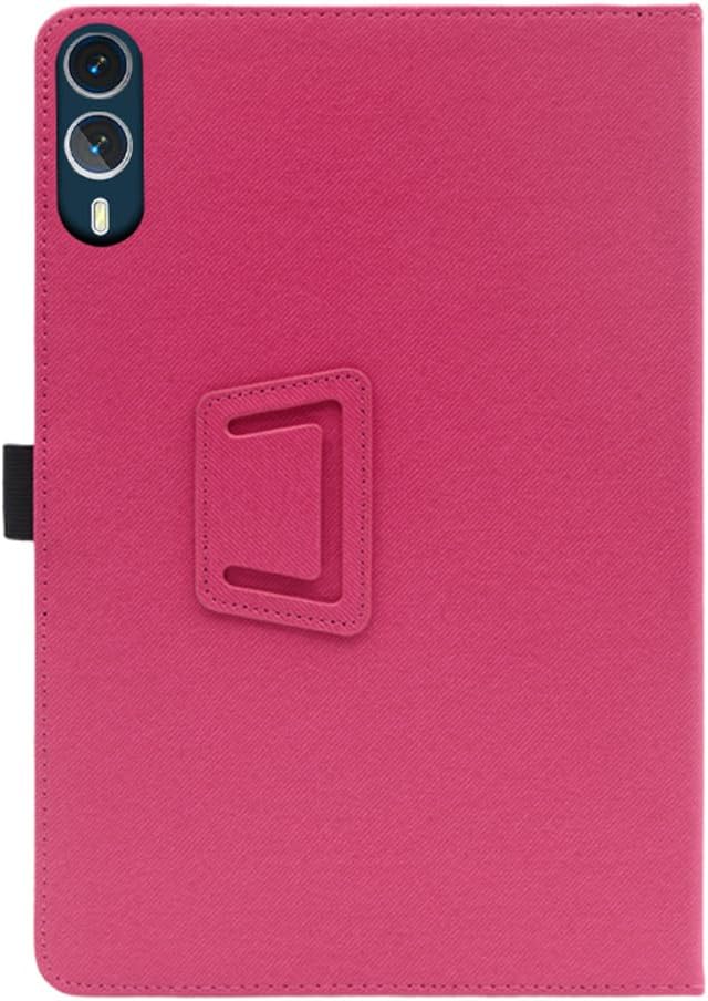 Compatible with MARVUE Direct M25 11 INCH Tablet case, Full Coverage Ultra Slim PU Leather Cover Case with Folding Stand Cover Rugged with Auto Sleep/Wake (Rose red)