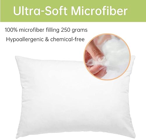 Miniatura 4 de Aisawate Almohada para niños pequeños con funda de almohada, almohadas de viaje suaves de algodón orgánico de 13 x 18 pulgadas para dormir, lavable