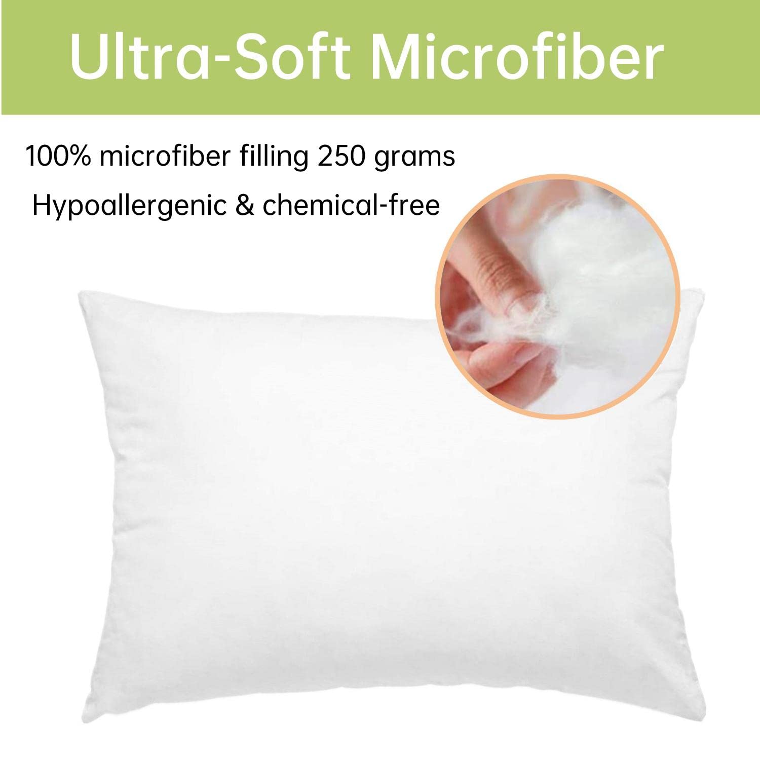Billion Xin Cuscino per bambini con federa, 13x18in traspirante, morbido, 100% cotone naturale, cuscino letto per bambini, viaggio, scuola, adatto per dormire in tutte le posizioni Soft