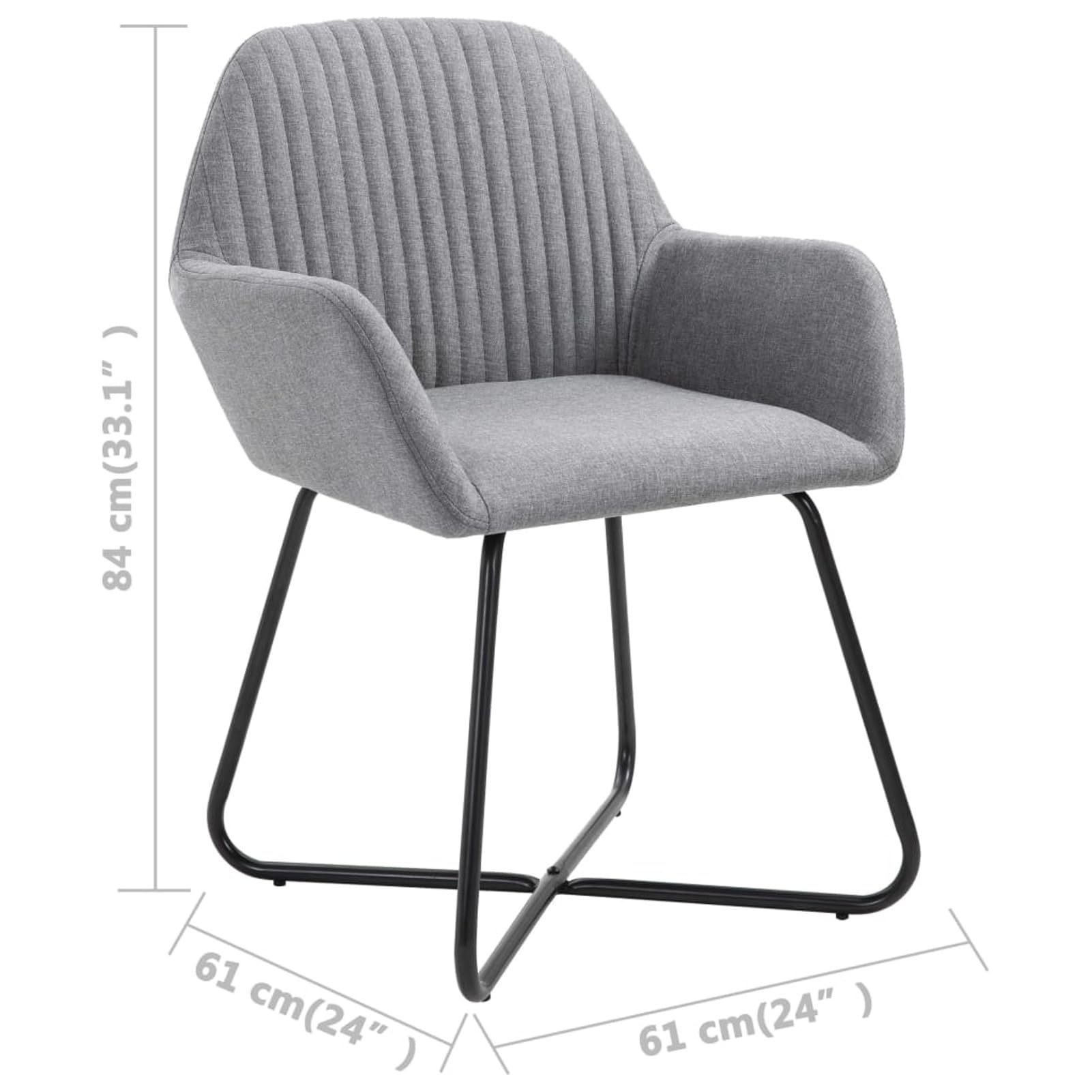 ZEYUAN Sedie da Pranzo 2 pz in Tessuto Grigio Chiaro,Sedie da Pranzo,Sedie da Sala da Pranzo,Sedie da Pranzo Moderne-249807