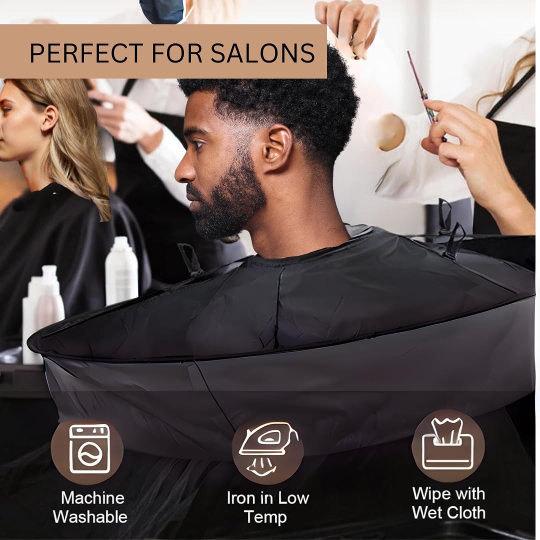Lilly and Sacha Haircut Cape Umbrella Hair Cloak Foldable Barber Apron Cloak Hairdressing Cape Apron for Adults Kids - Image 3
