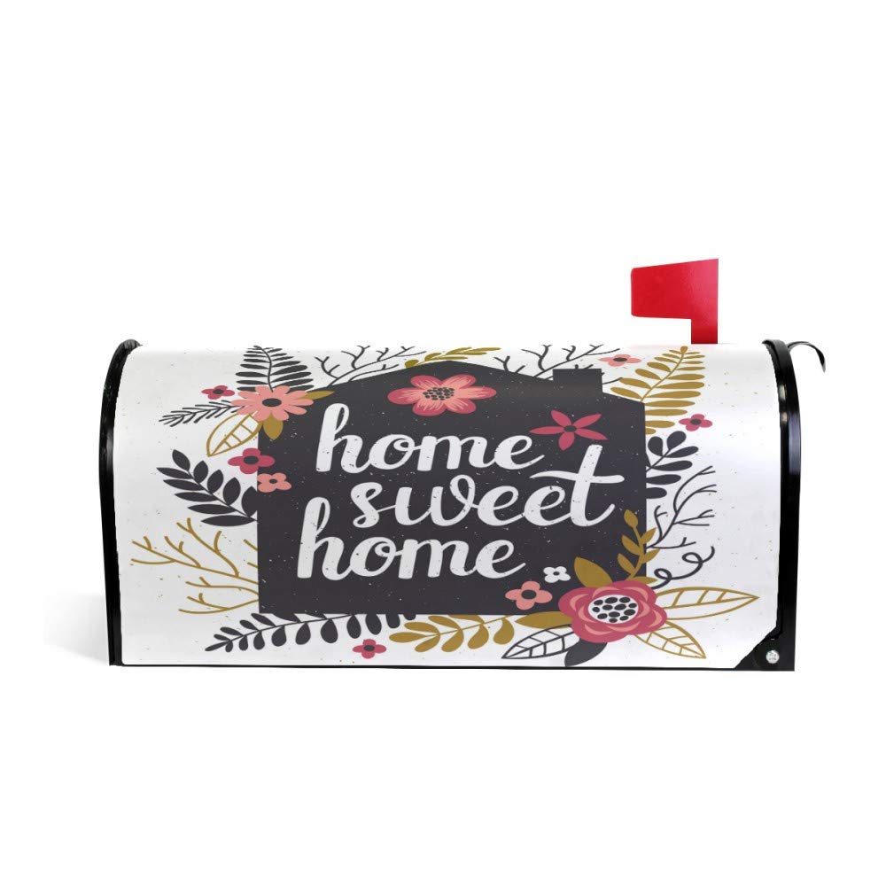 ALAZA Welcome Mailbox Covers Magnetic Standard Size Sweet Home Post Box Cover Mailwrap 20.7 x 18.03 Inch for Garden Yard Decor