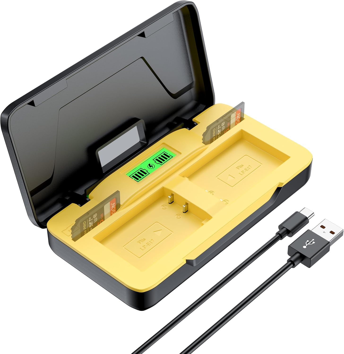 Power Smart LP-E17 Dual Fast Charger | Storage Case & SD Card Slot and Type C USB Cable | Compatible with Canon EOS R50, RP, R10, R8, R100, Rebel T7i, T8i, T6i, SL2, SL3, EOS 77D, 750D, 760D, M3,-picture-12