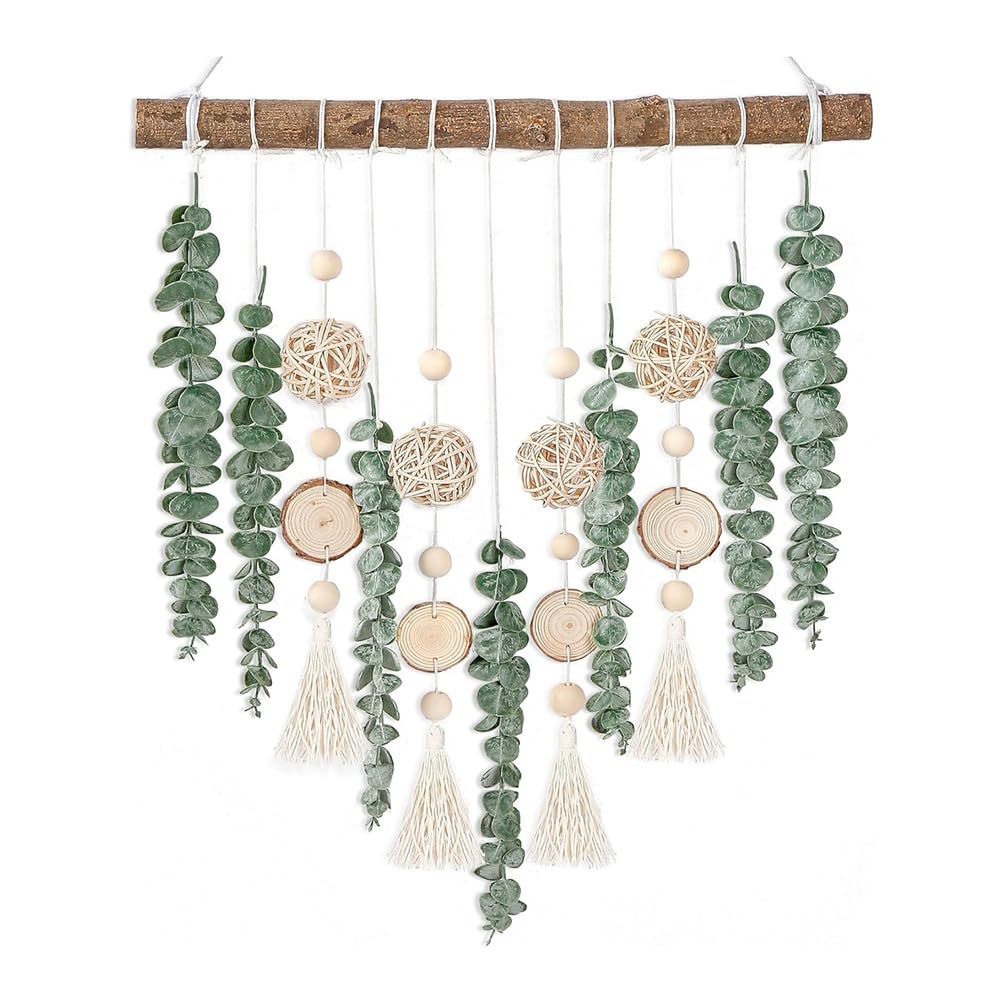 CTRLZS Stylish Eucalyptus Wall Ornament with Fake Greenery Leaves and A Wooden Stick for