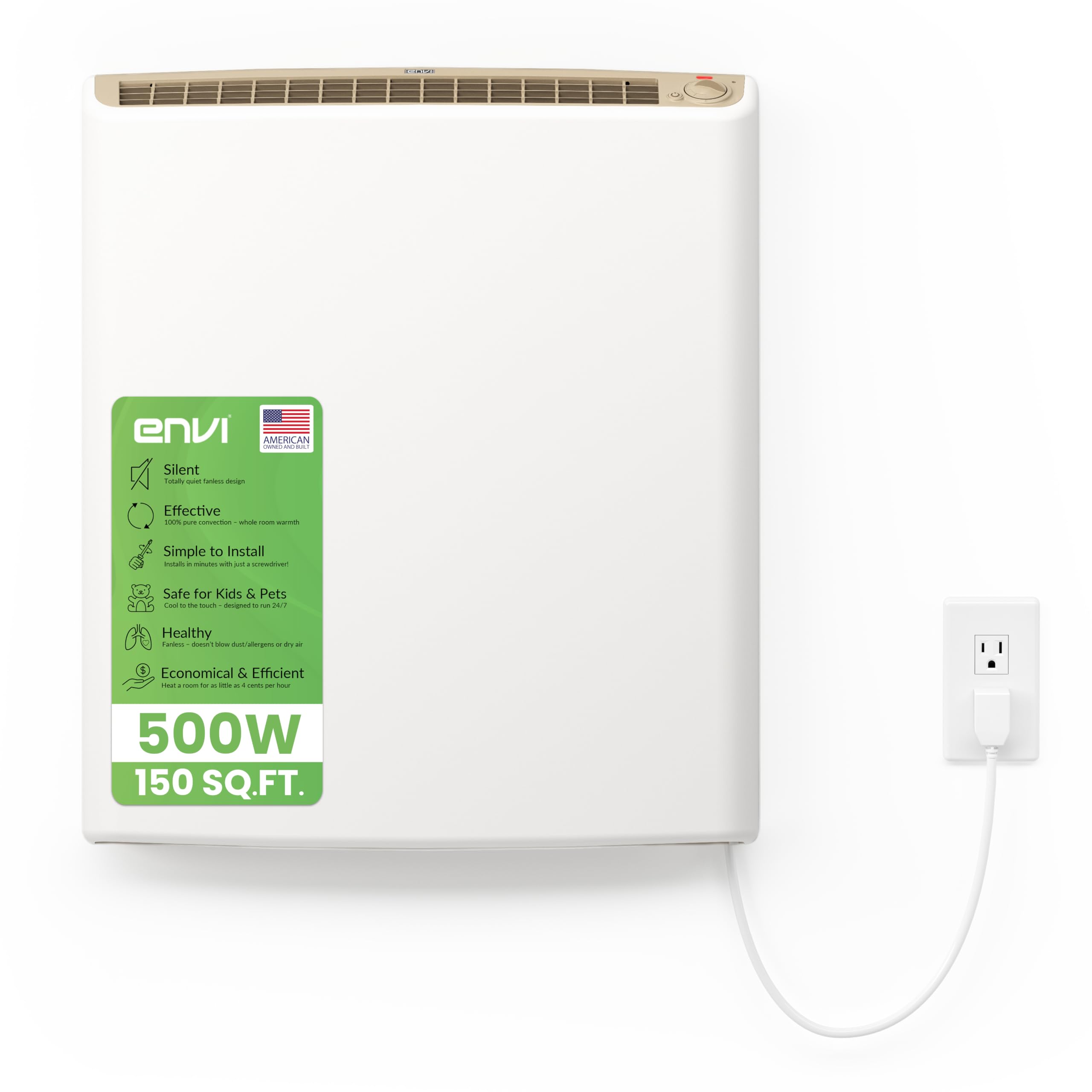 Envi Plug-in Electric Panel Wall Heater