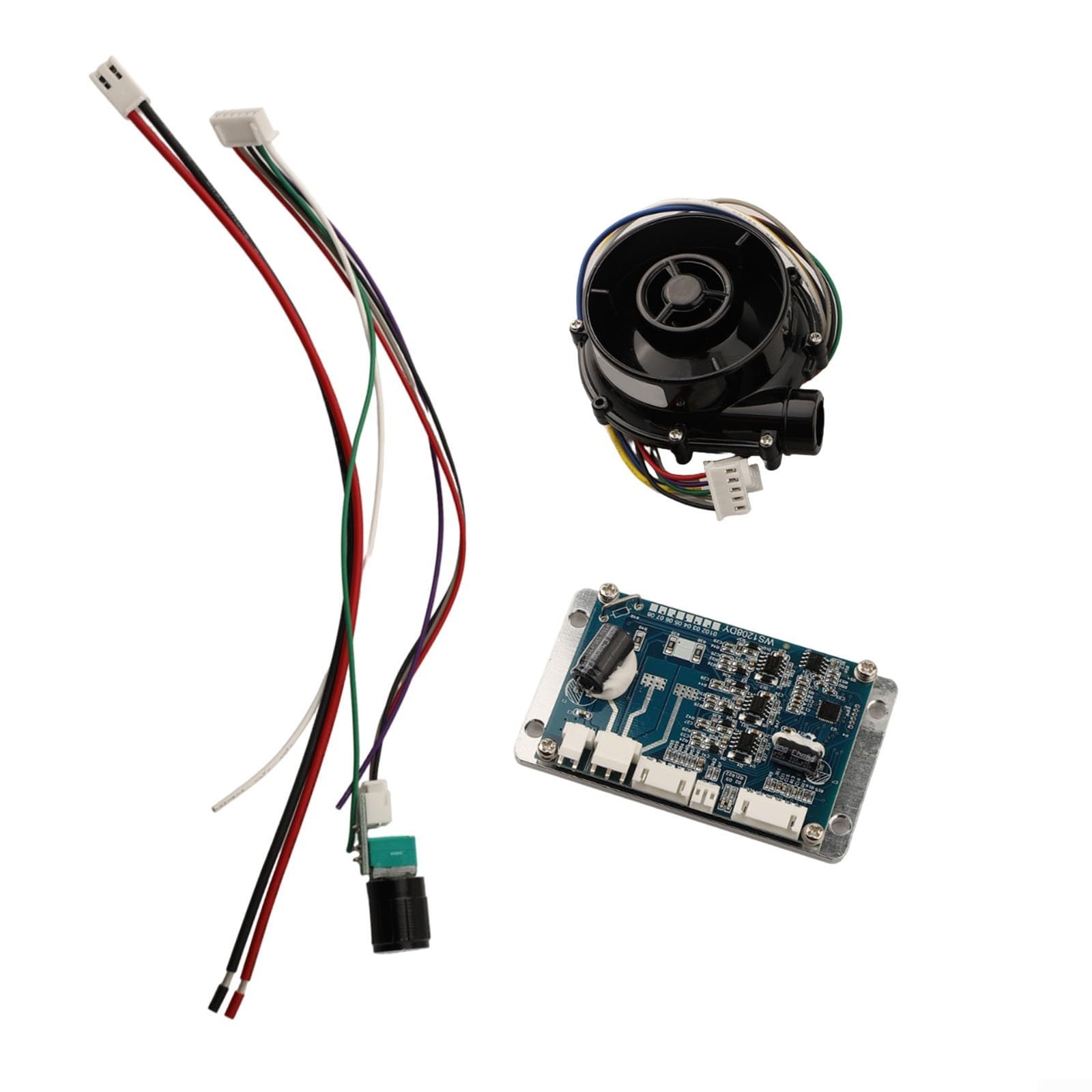 Soplador centrífugo sin escobillas WS7040 de 12V 24V DC Aire de alta presión con controlador para cultivo sin suelo, extracción y refrigeración de humos industriales (WS7040-12V y Drive)