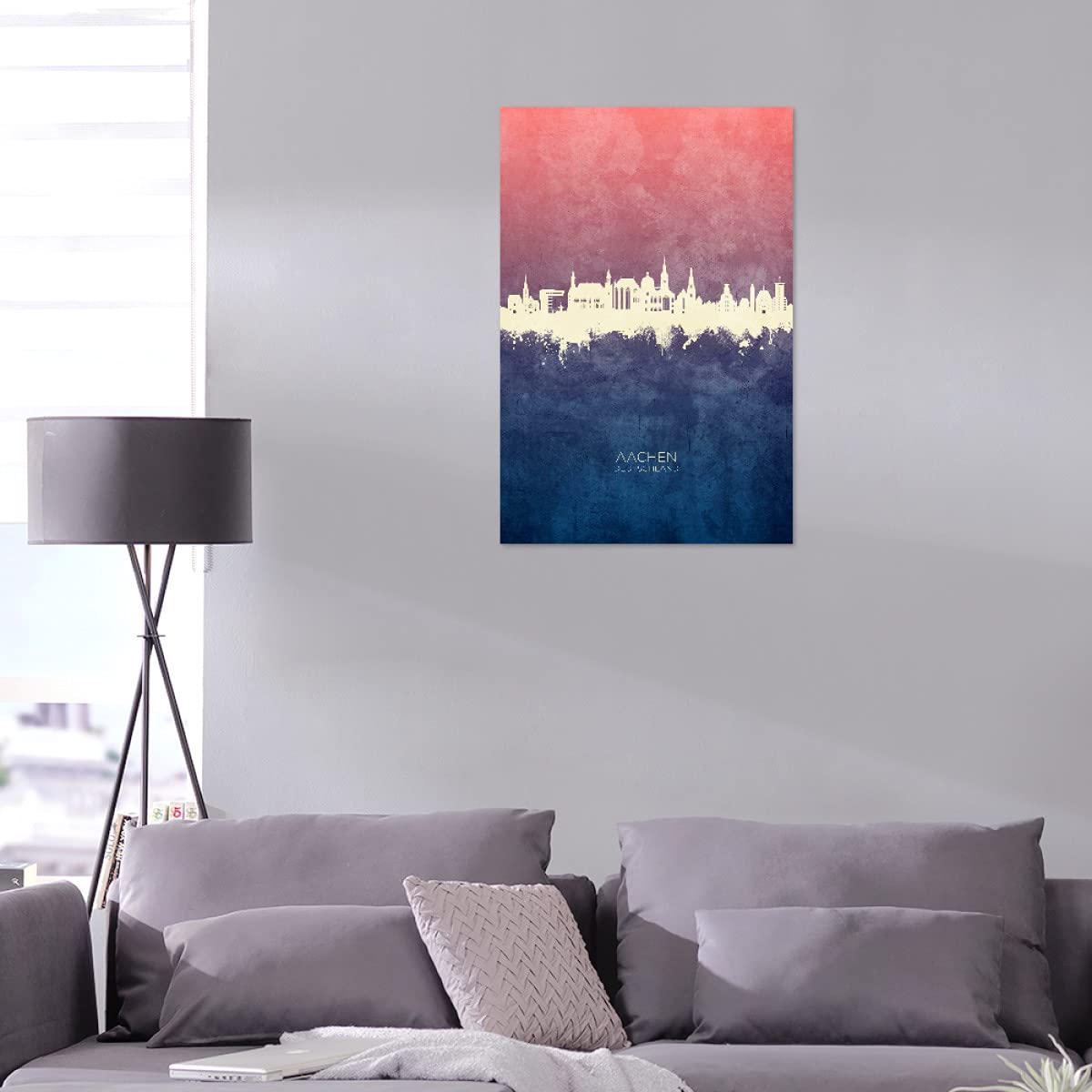artboxONE Alu-Print 90x60 cm Aachen Germany Skyline BlueRose von Künstler Michael Tompsett