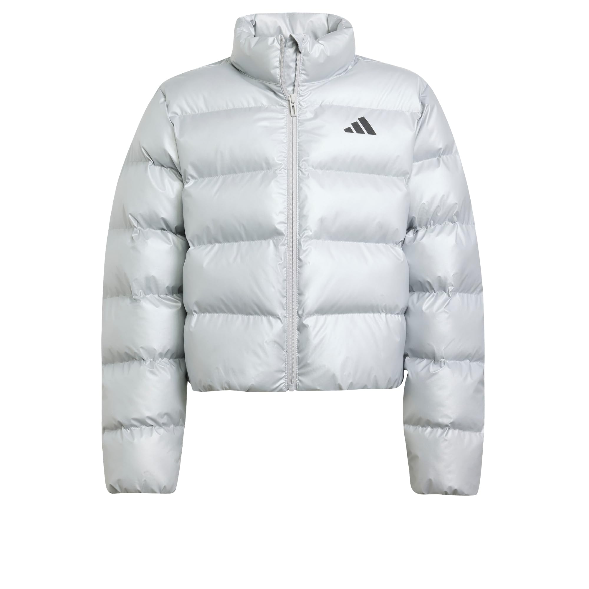 adidas Unisex Kids SYNTHETIC DOWN GLAM JACKET, Silver Metallic/Black Reflective, 11-12 Years