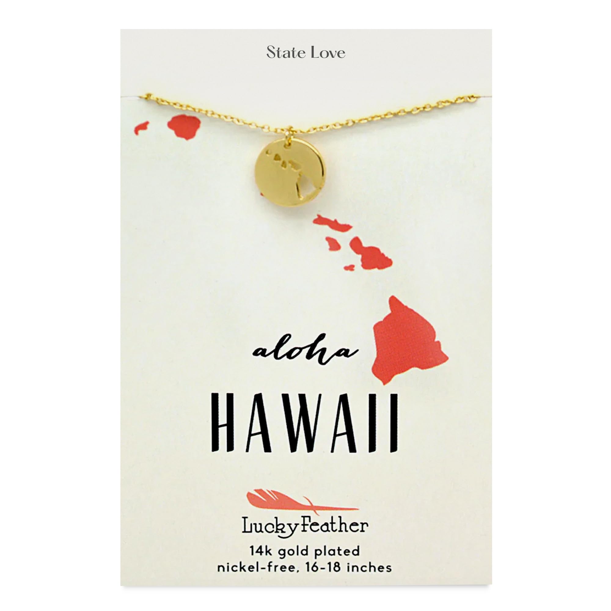 State Shaped Necklace | 14k Gold-Dipped Pendant Necklace | Christmas Stocking Stuffer | State Love Fashion Jewelry For Women | Dainty Necklace For Women | Great Gift Idea