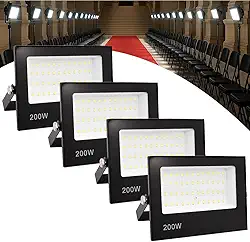 Kit 4 Refletor Led Holofote 200w Ip66 Bivolt Branco Frio