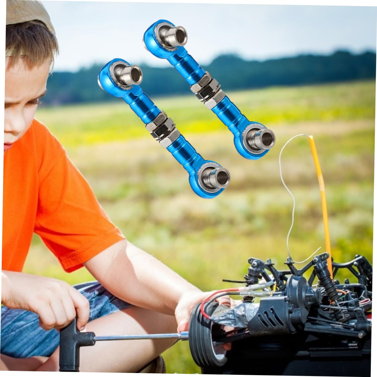 Veemoon 2Pcs Turnbuckle Rod Adjustable Linkage Steering Tie Rod for Car and Truck Car Part for Enhanced Steering Performance