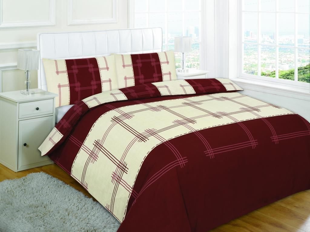 Artistic Fashionista Luxury & Modern CAMPUS Duvet/Quilt Cover & Pillowcases Bedding Set - Printed Range (Double, Chocolate/Cream)
