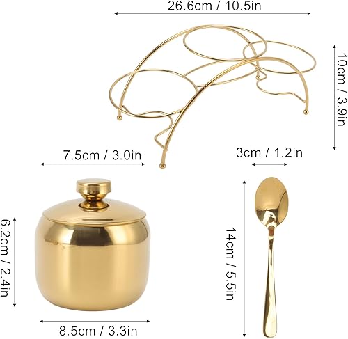 Miniatura 6 de Recipientes de condimentos de acero inoxidable, macetas de especias para condimentos, contenedores de almacenamiento para condimentos, recipientes