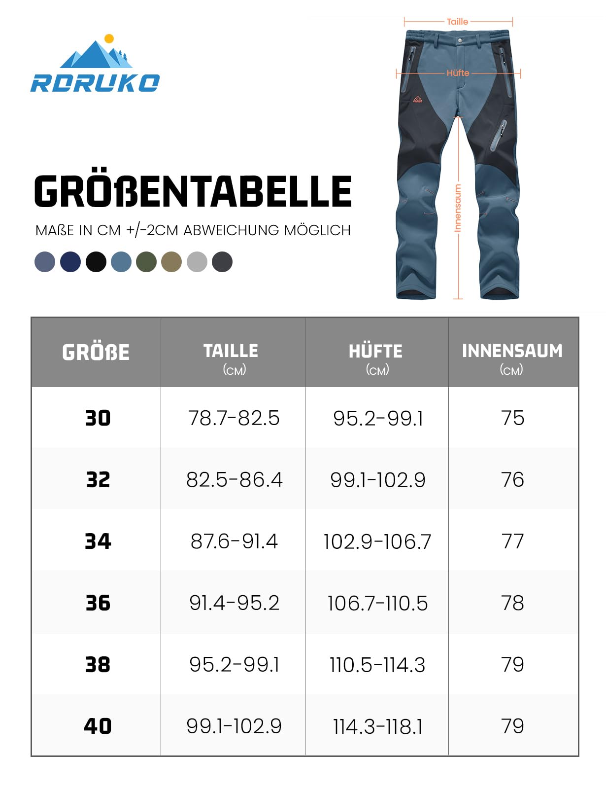 Rdruko Pantaloni da sci da uomo, invernali, impermeabili, in softshell, imbottiti, caldi, per attività all'aria aperta, per snowboard, trekking, per uomini