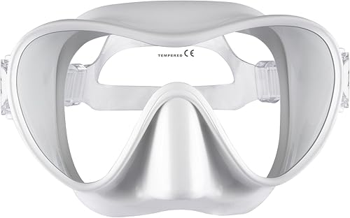 IST MP110 Máscara de buceo sin marco, lente panorámica única inastillable para buceo y esnórquel