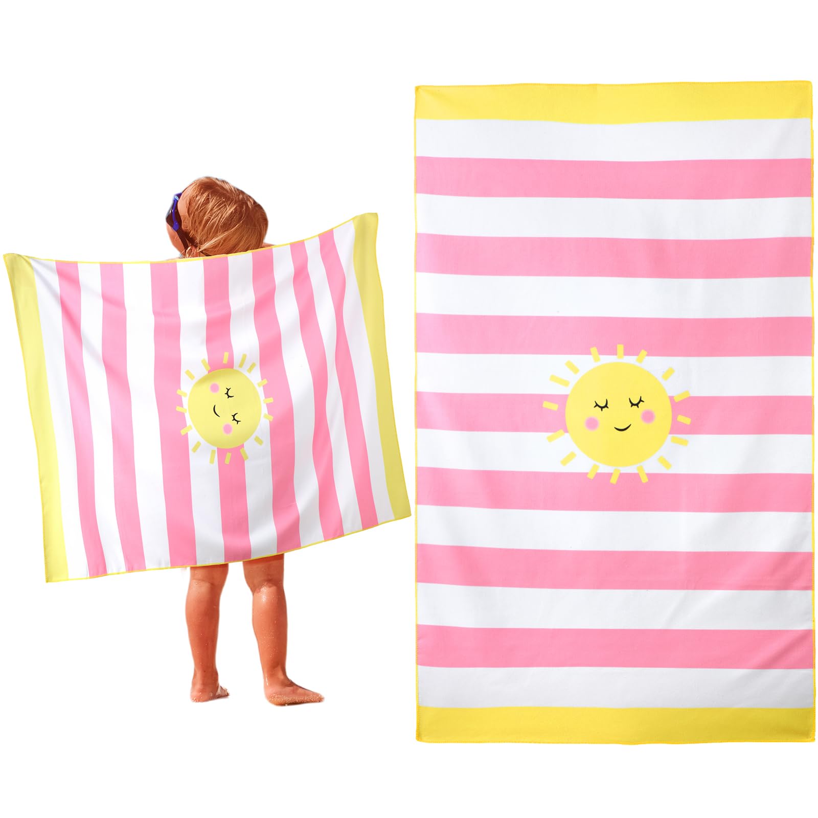 HunnmingRe Christmas Kids Beach Towels Girls Boys Cute Beach Towel 50 x 30 Inch Absorbent Quick Dry Microfiber Pool Bath Supplies for Kids Party