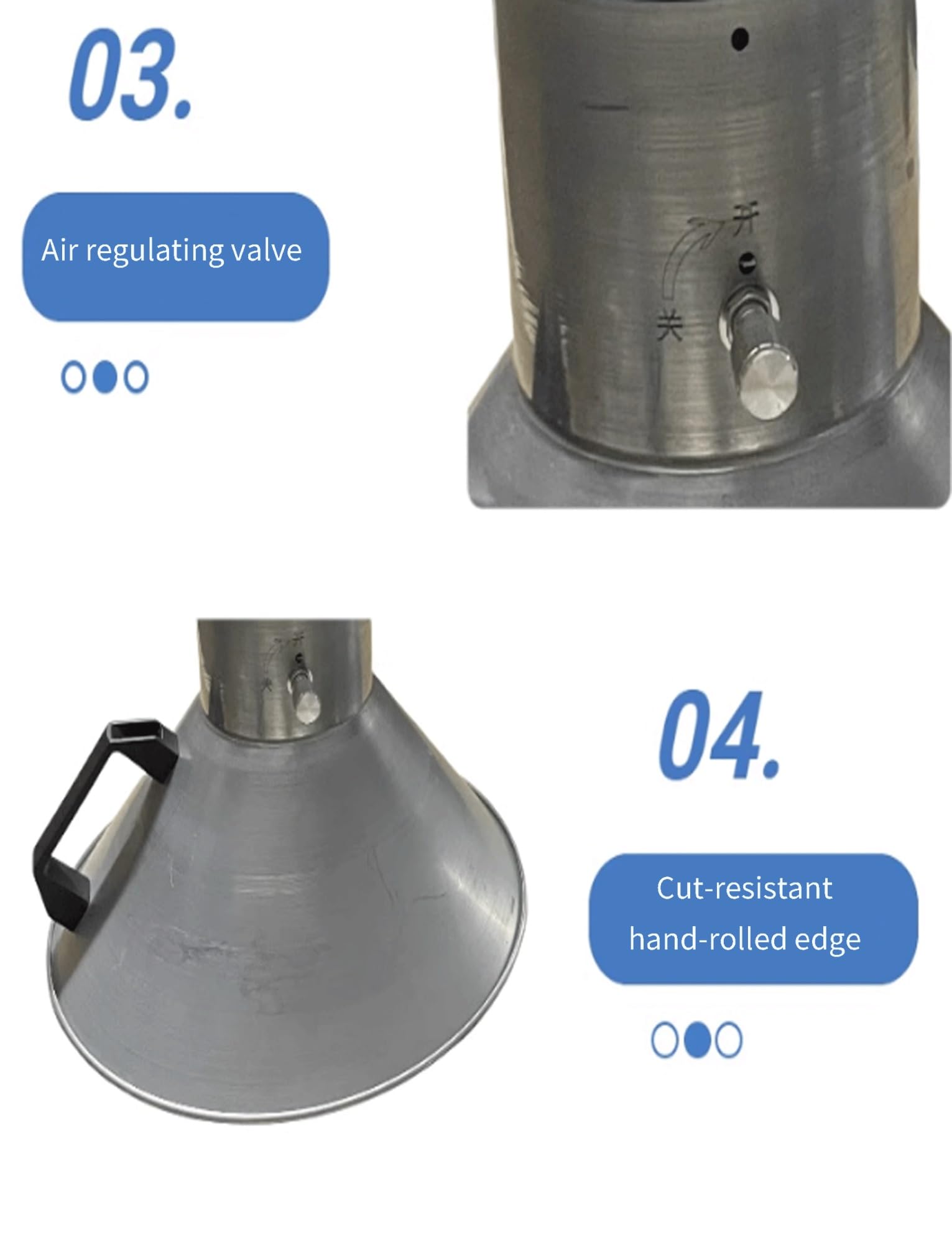 Brazo extractor de humos con boquilla de 7,5 cm de diámetro exterior, manguera de succión ajustable de 100 cm (3,3 pies) for grabado industrial y soldadura. Cubierta galvanizada.(200cm/78in)