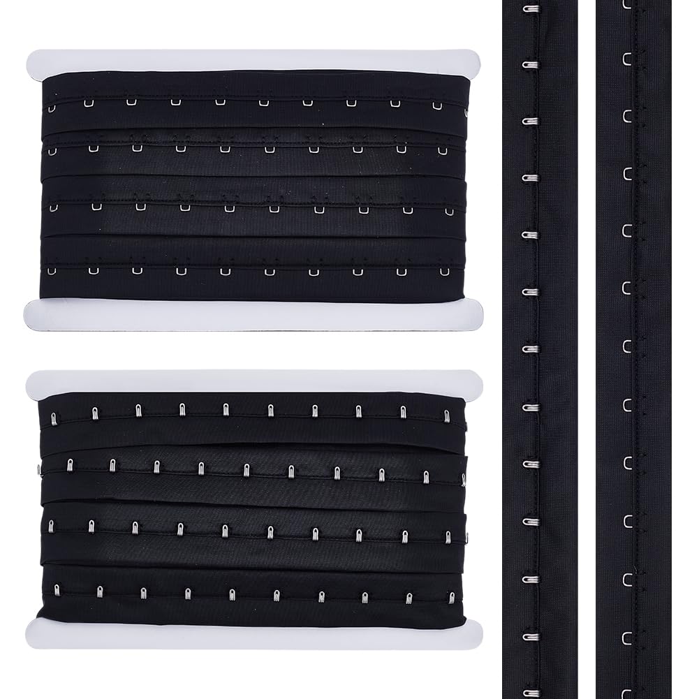 Ruban crochet et oeillet couture BENECREAT noir pour extension corset et soutien-gorge